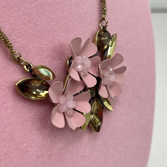 Necklace Simply Vera Wang Pink floral Rhinestones necklace #589 - Picture 4 of 10